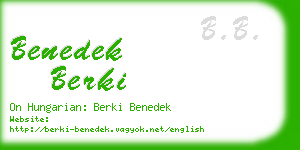 benedek berki business card